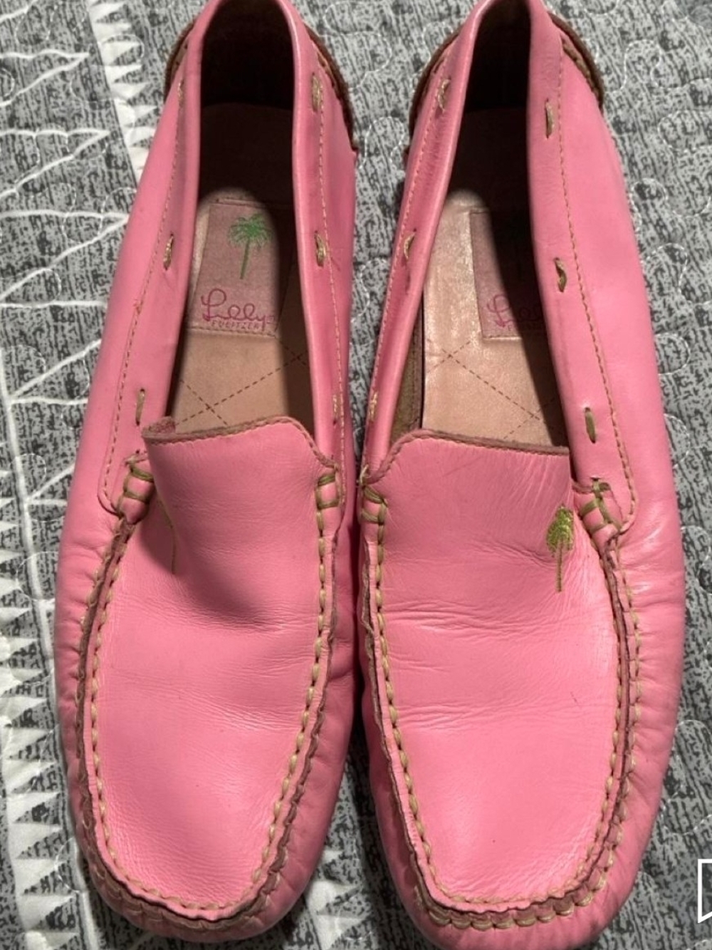 Lilly Pulitzer Pink Leather Moccasin Loafers